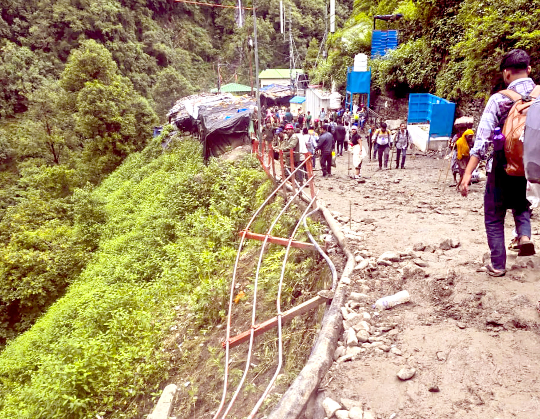 Two killed, three injured in landslide on Kedarnath footpath.